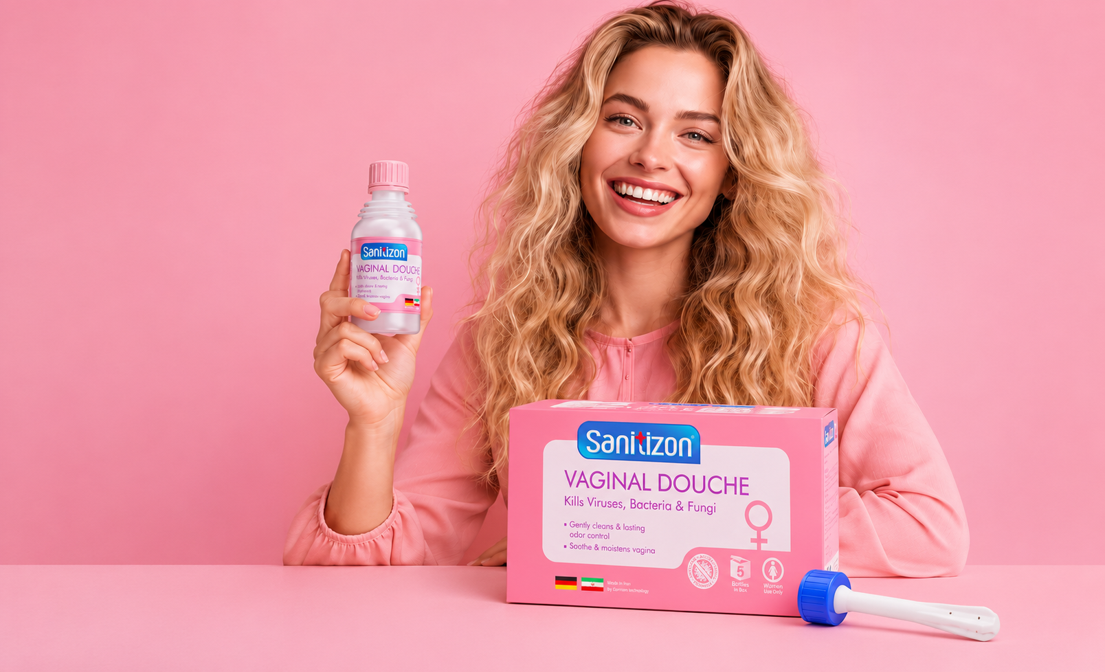 Sanitizon vaginal antiseptic douche bottle